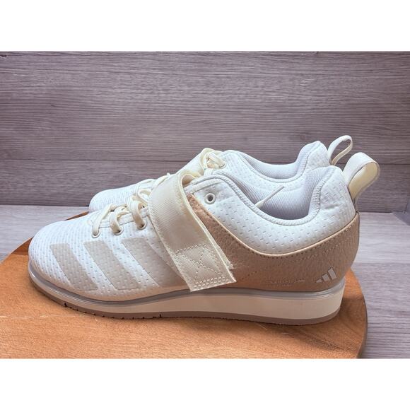 Men 7.5 Adidas Powerlift 5 Weightlifting Shoes Off White/Warm Sandstone IH8239 main image 5